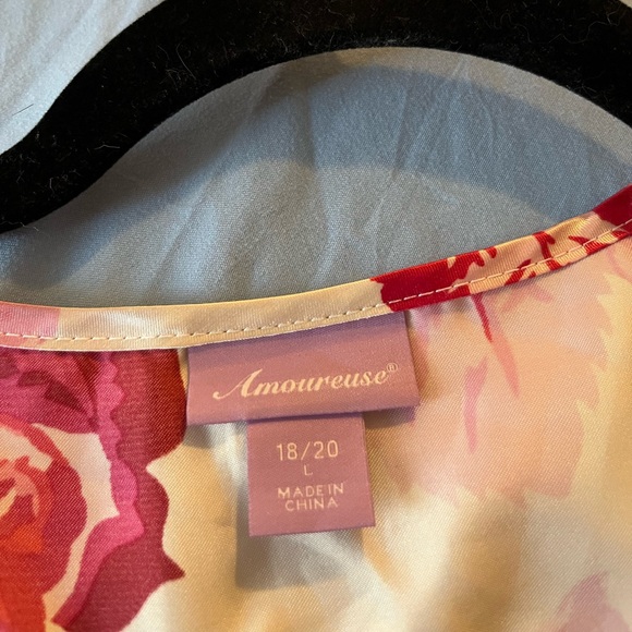 Rose Print Lace Trim Robe and Gown Set - Picture 2 of 2